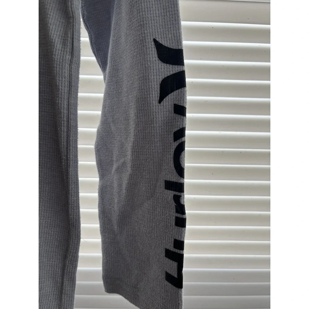 Hurley Boy's Youth Xl (18/20) Waffle Knit Long Sleeve Thermal T Shirt Blue/Gray